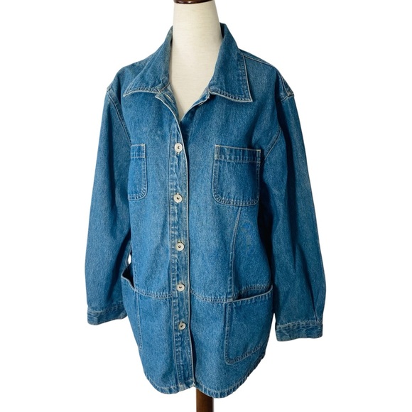 Vintage Jackets & Blazers - VINTAGE CROSSROADS Denim Chore Barn Jacket